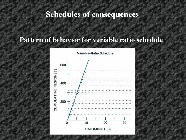 Schedules of consequences Pattern of behavior for variable ratio schedule 