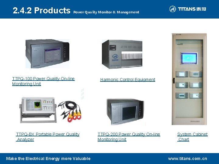 2. 4. 2 Products Power Quality Monitor & Management TTPQ-100 Power Quality On-line Monitoring