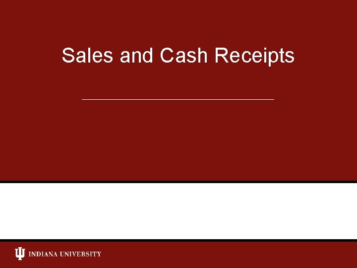 Sales and Cash Receipts 