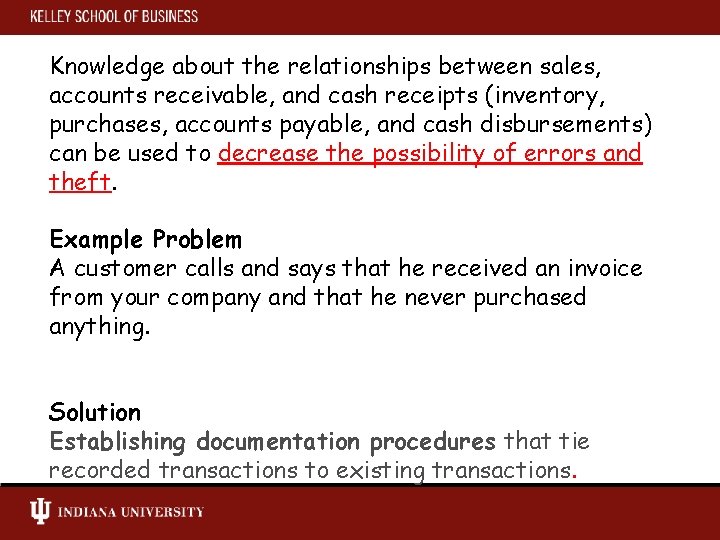 Knowledge about the relationships between sales, accounts receivable, and cash receipts (inventory, purchases, accounts