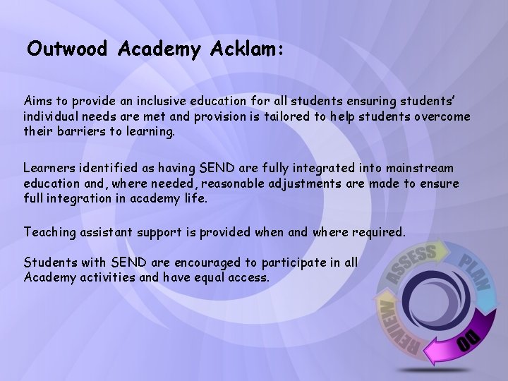 Outwood Academy Acklam: Aims to provide an inclusive education for all students ensuring students’