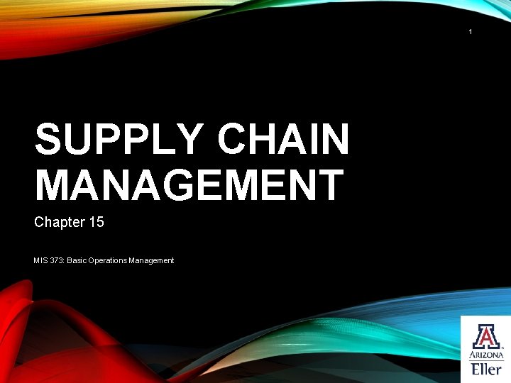 1 SUPPLY CHAIN MANAGEMENT Chapter 15 MIS 373: Basic Operations Management 