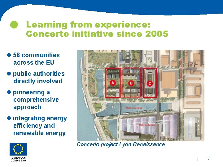  Learning from experience: Concerto initiative since 2005 58 communities across the EU public