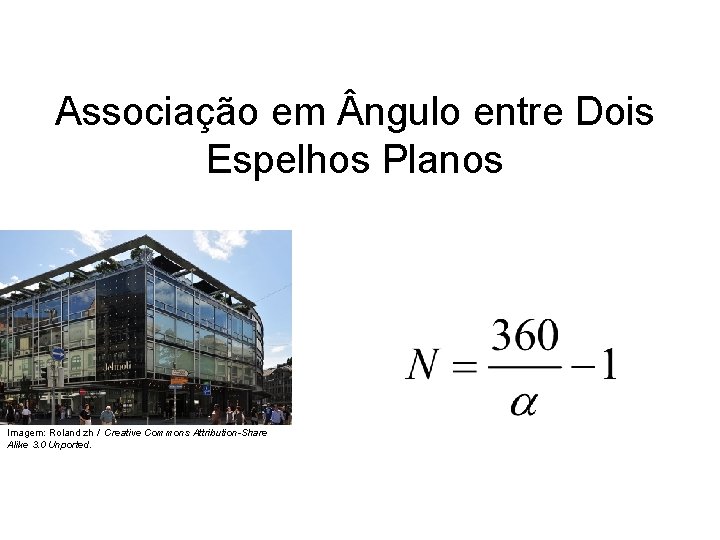 FÍSICA, 2º Espelhos Planos e Esféricos Associação em ngulo entre Dois Espelhos Planos Imagem: