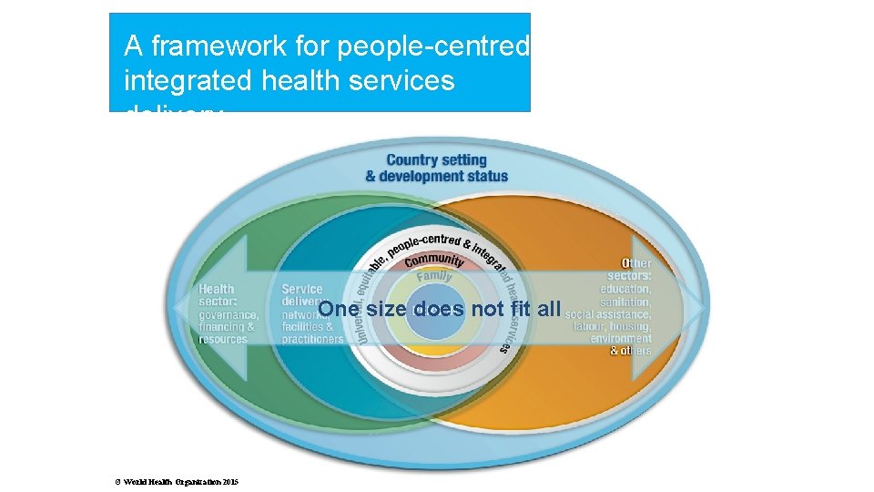 A framework for people-centred integrated health services delivery One size does not fit all
