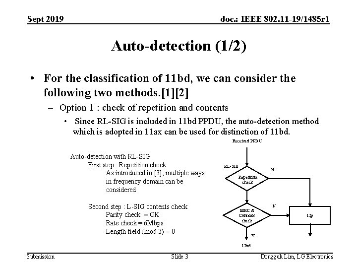 Sept 2019 doc. : IEEE 802. 11 -19/1485 r 1 Auto-detection (1/2) • For