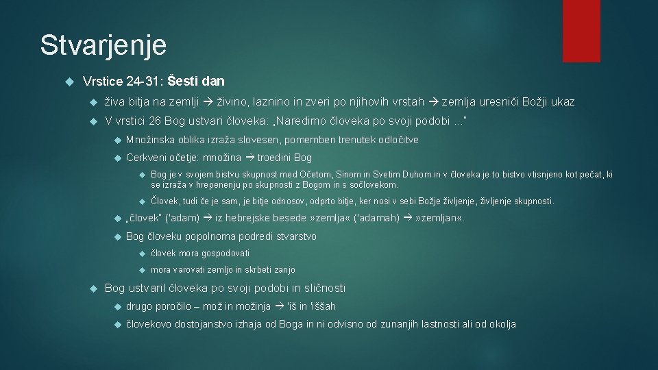 Stvarjenje Vrstice 24 -31: Šesti dan živa bitja na zemlji živino, laznino in zveri