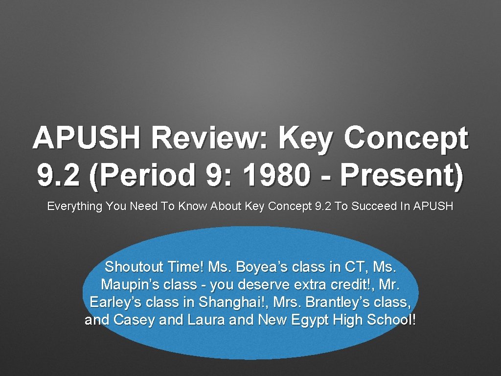 APUSH Review: Key Concept 9. 2 (Period 9: 1980 - Present) Everything You Need