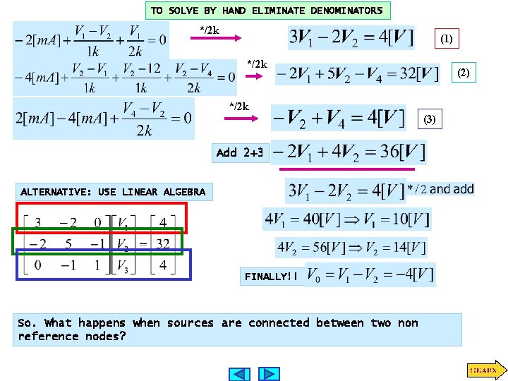 TO SOLVE BY HAND ELIMINATE DENOMINATORS */2 k (1) */2 k (2) */2 k