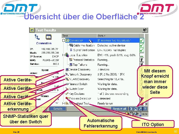 Übersicht über die Oberfläche 2 Mit diesem Knopf erreicht man immer wieder diese Seite