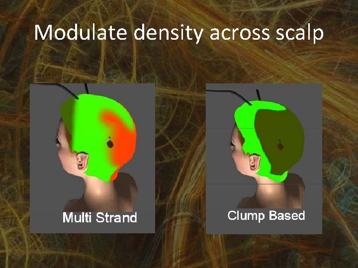 Modulate density across scalp 