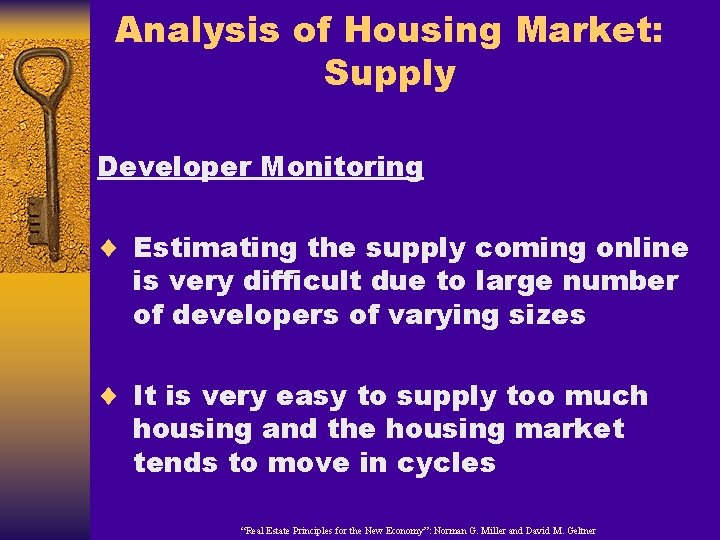 Analysis of Housing Market: Supply Developer Monitoring ¨ Estimating the supply coming online is