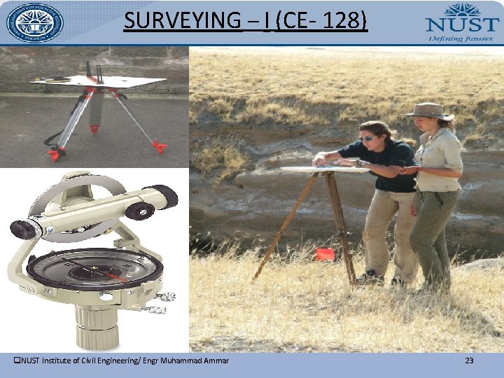 SURVEYING – I (CE- 128) q. NUST Institute of Civil Engineering/ Engr Muhammad Ammar