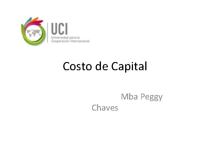 Costo de Capital Chaves Mba Peggy 