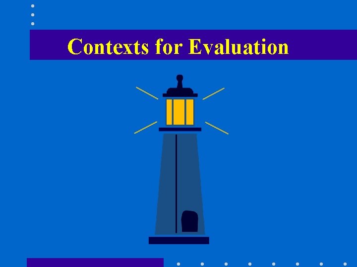 Contexts for Evaluation 