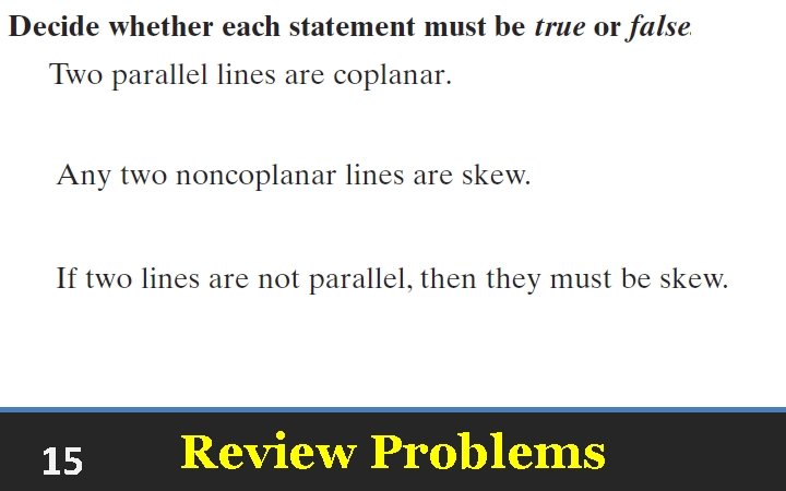 15 Review Problems 