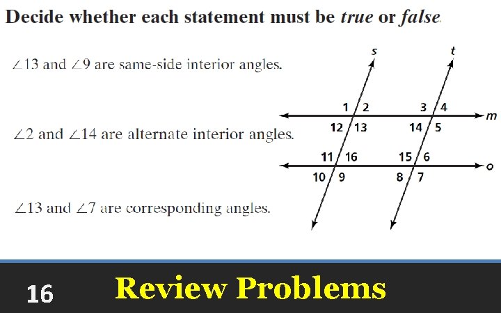 16 Review Problems 