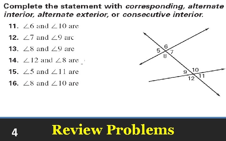 4 Review Problems 
