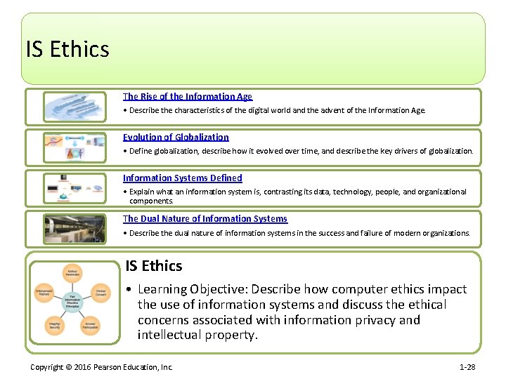 IS Ethics The Rise of the Information Age • Describe the characteristics of the