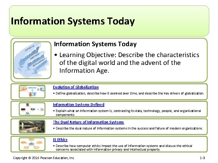 Information Systems Today • Learning Objective: Describe the characteristics of the digital world and