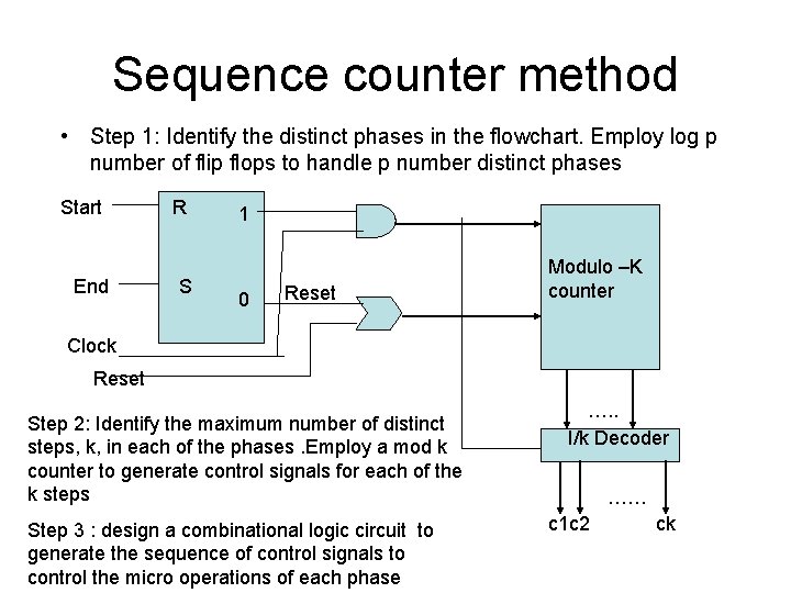 Sequence counter method • Step 1: Identify the distinct phases in the flowchart. Employ
