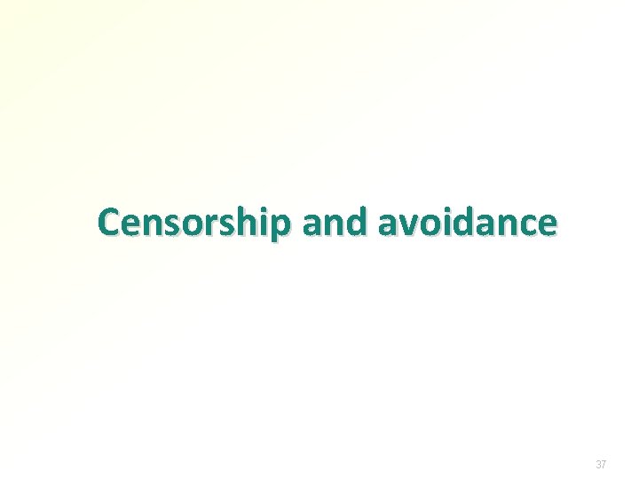 Censorship and avoidance 37 