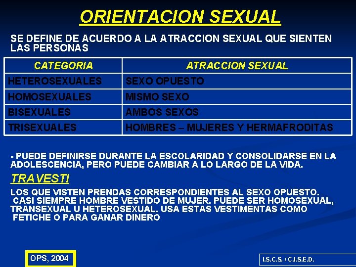 ORIENTACION SEXUAL SE DEFINE DE ACUERDO A LA ATRACCION SEXUAL QUE SIENTEN LAS PERSONAS