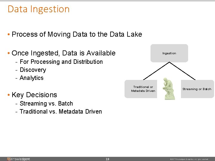 Data Ingestion • Process of Moving Data to the Data Lake • Once Ingested, Data Ingestion • Process of Moving Data to the Data Lake • Once Ingested,