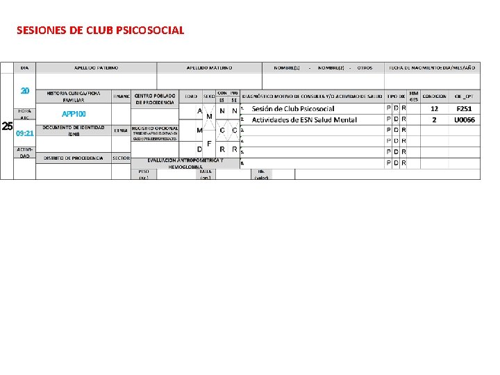 SESIONES DE CLUB PSICOSOCIAL SESIONES DE CLUB PSICOSOCIAL