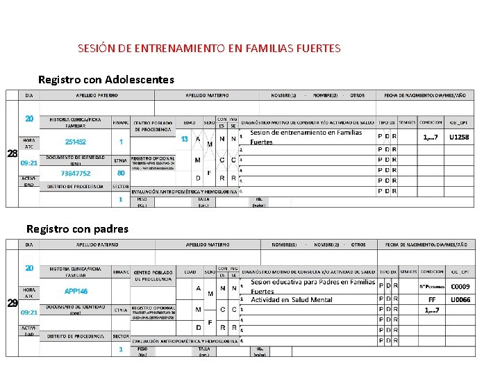 SESIÓN DE ENTRENAMIENTO EN FAMILIAS FUERTES Registro con Adolescentes Registro con padres SESIÓN DE ENTRENAMIENTO EN FAMILIAS FUERTES Registro con Adolescentes Registro con padres
