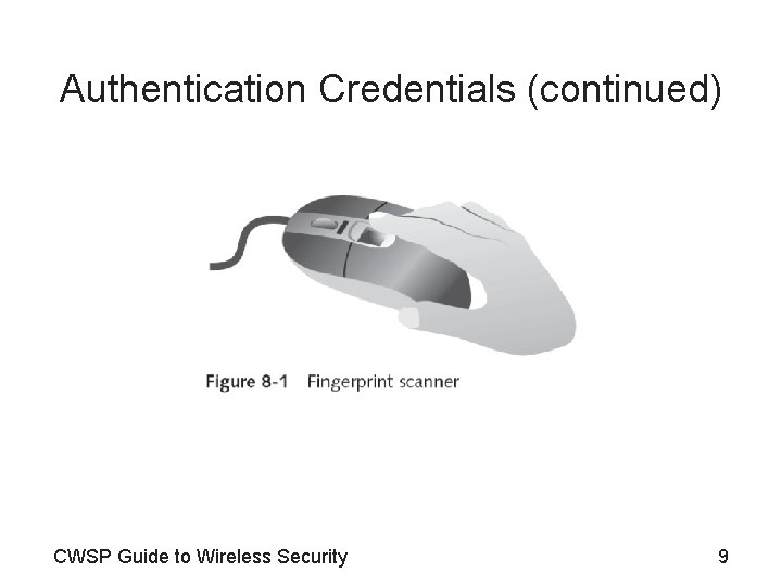 Authentication Credentials (continued) CWSP Guide to Wireless Security 9 