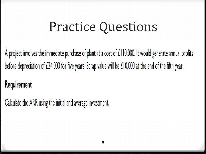 Practice Questions 9 