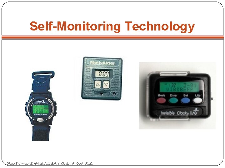 Self-Monitoring Technology 38 Diana Browning Wright, M. S. , L. E. P. & Clayton