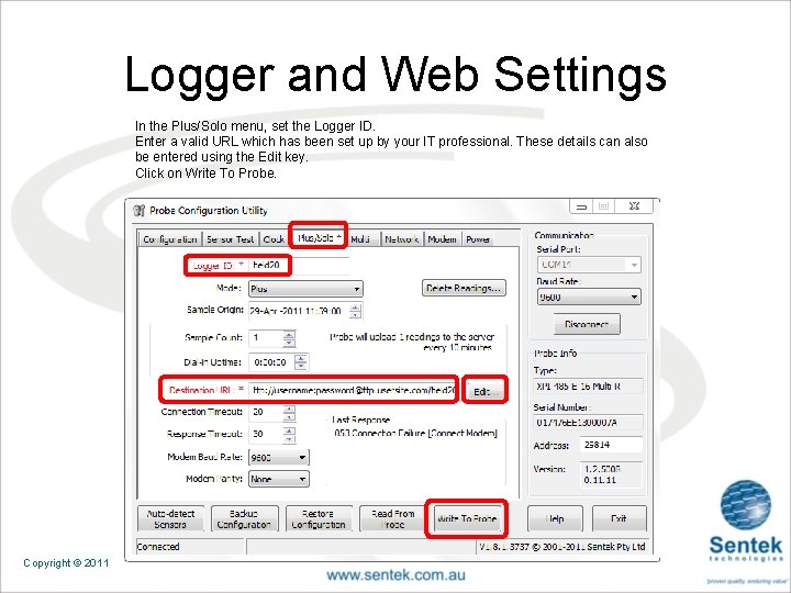 Logger and Web Settings In the Plus/Solo menu, set the Logger ID. Enter a