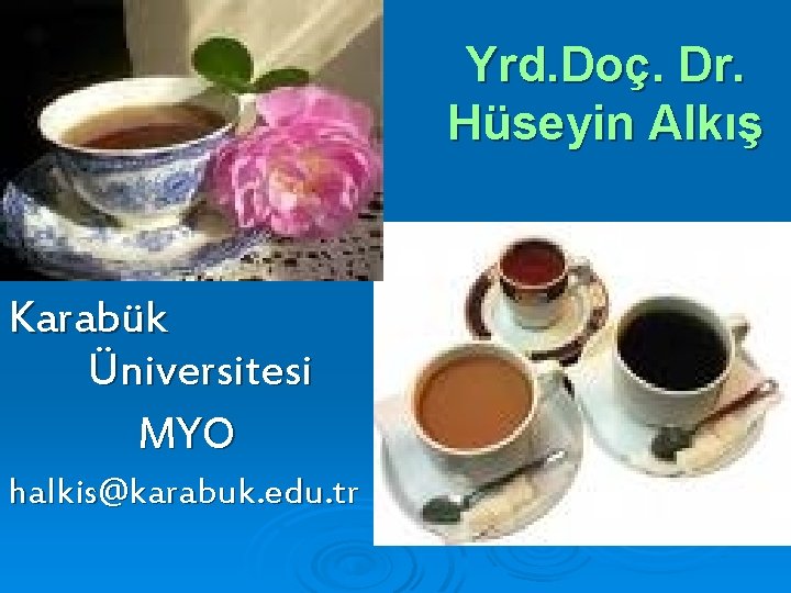 Yrd. Doç. Dr. Hüseyin Alkış Karabük Üniversitesi MYO halkis@karabuk. edu. tr 