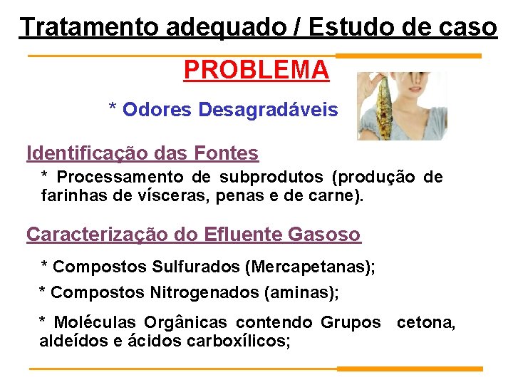 Tratamento adequado / Estudo de caso PROBLEMA * Odores Desagradáveis Identificação das Fontes * Tratamento adequado / Estudo de caso PROBLEMA * Odores Desagradáveis Identificação das Fontes *