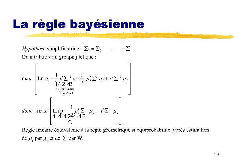 La règle bayésienne 29 