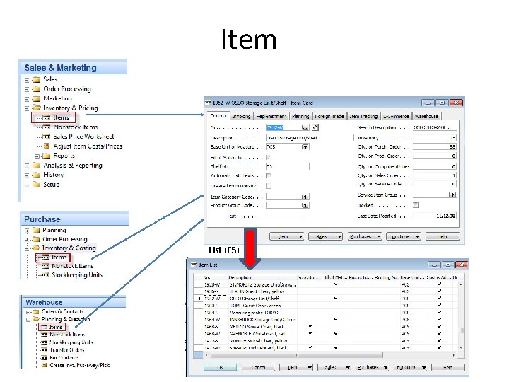 Item List (F 5) 