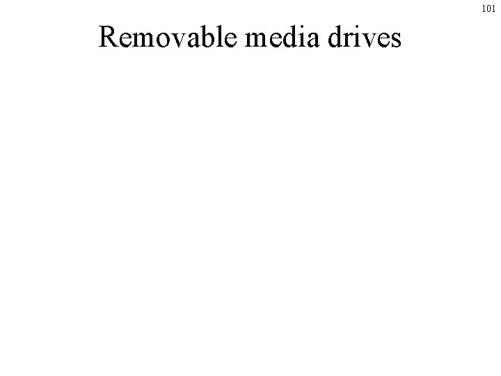 101 Removable media drives 101 Removable media drives