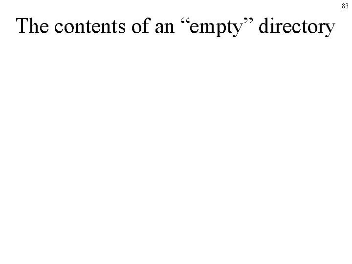 83 The contents of an “empty” directory 83 The contents of an “empty” directory