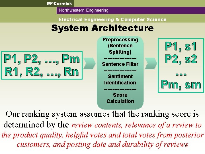 Mc. Cormick Northwestern Engineering Electrical Engineering & Computer Science System Architecture P 1, P