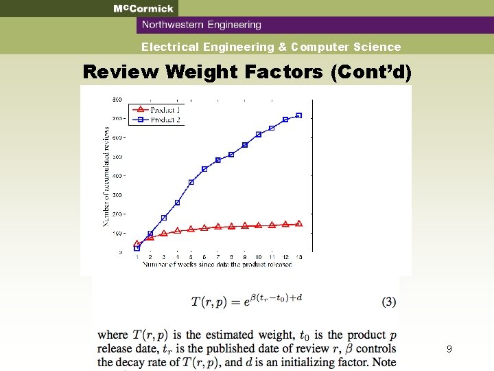 Mc. Cormick Northwestern Engineering Electrical Engineering & Computer Science Review Weight Factors (Cont’d) 9