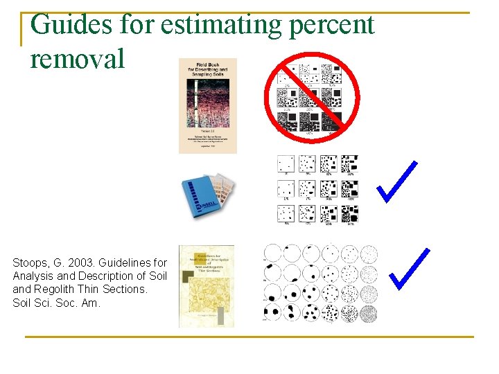 Guides for estimating percent removal Stoops, G. 2003. Guidelines for Analysis and Description of