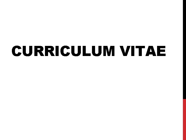 CURRICULUM VITAE 