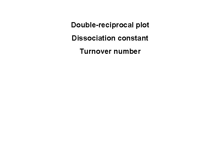 Double-reciprocal plot Dissociation constant Turnover number 