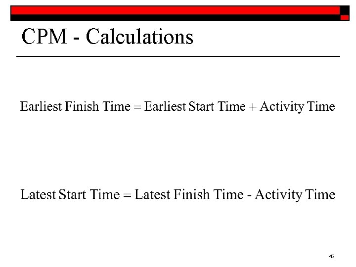 CPM - Calculations 43 