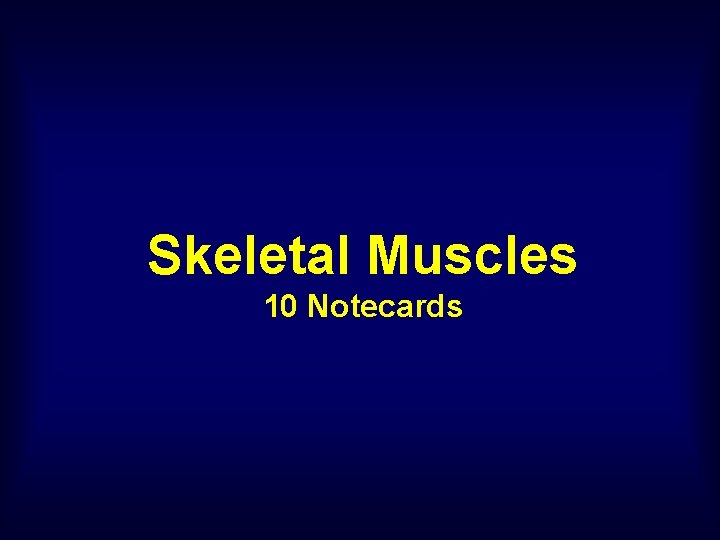 Skeletal Muscles 10 Notecards 