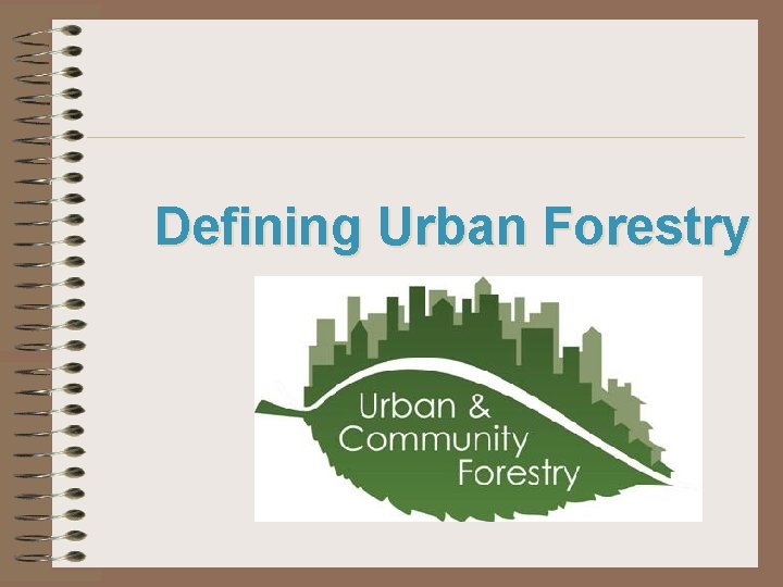 Defining Urban Forestry 