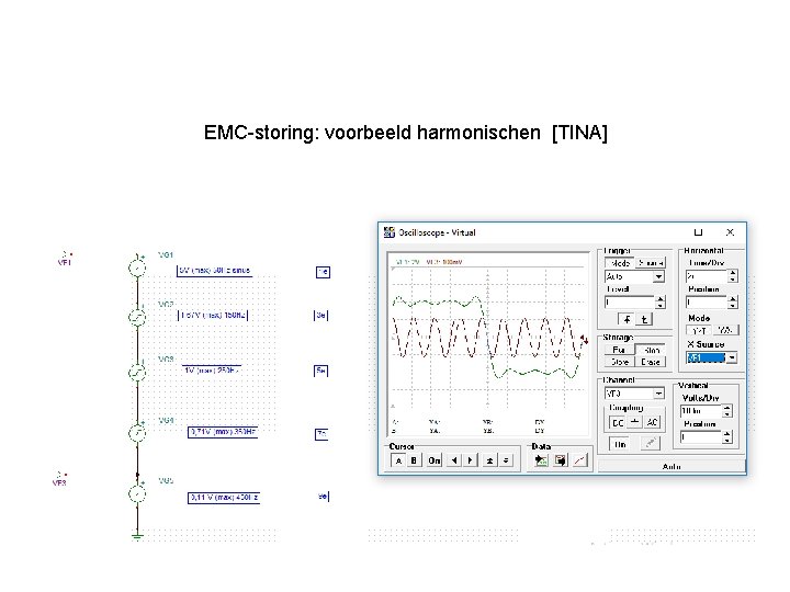 EMC-storing: voorbeeld harmonischen [TINA] 