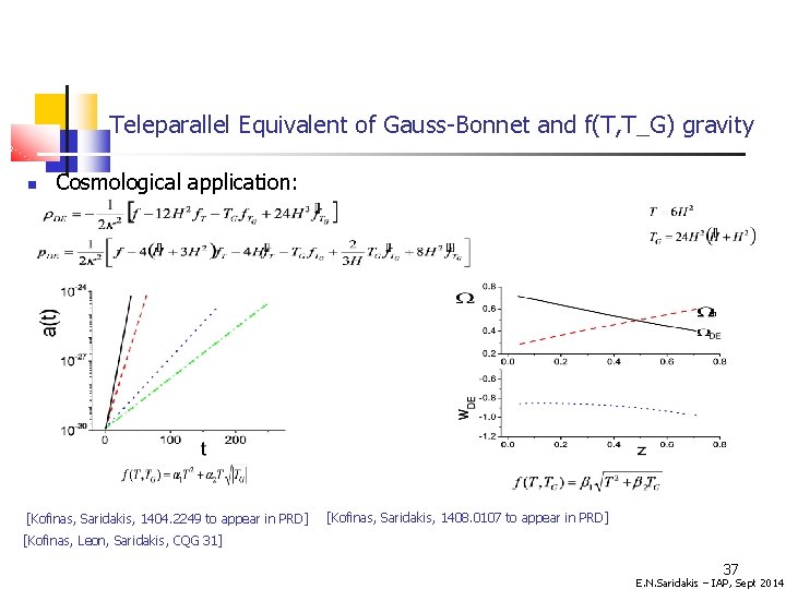 Teleparallel Equivalent of Gauss-Bonnet and f(T, T_G) gravity Cosmological application: [Kofinas, Saridakis, 1404. 2249